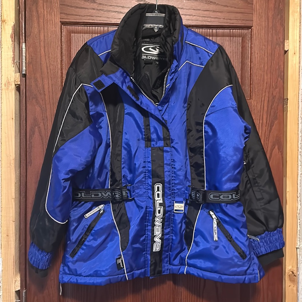 Coldwave Snowmobile Jacket Ladies Large Blue Quilted Lining Breathable Windproof